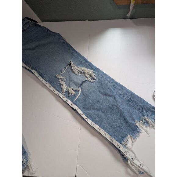 Free People Jeans Women's 25 Blue Distressed Ankle Straight Leg - Picture 11 of 11